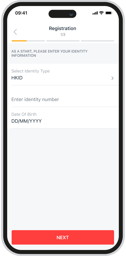 Input HKID or Passport number and date of birth.