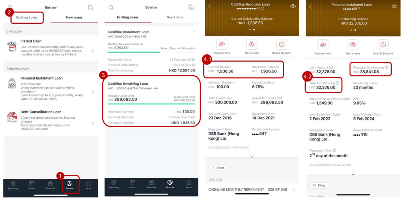 Help Support How To Check Loan Details DBS Bank Hong Kong